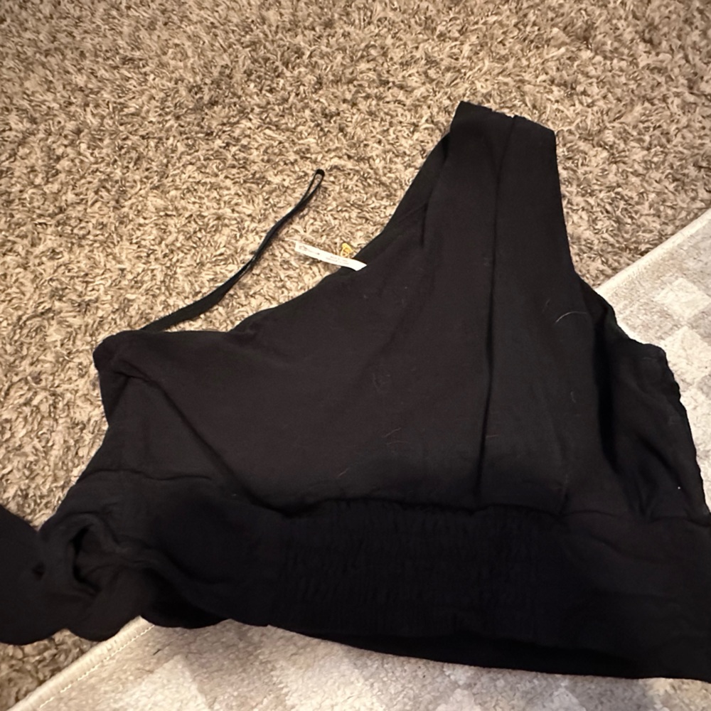 FREE PEOPLE off the shoulder bra top with tie waist cropped